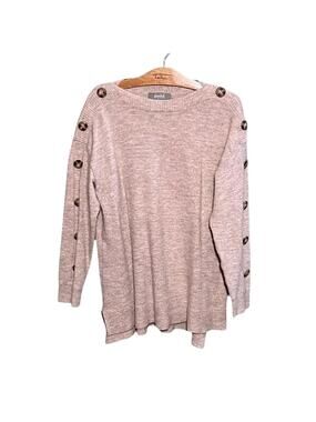 Marled Reunited Clothing Sweater Button Detail Long Sleeve Top
